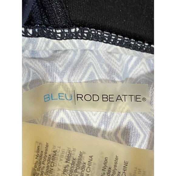 Bleu Rod Beattie Swimsuit Top Halter Strap Black, White & Gold Women’s Size 4 - Picture 7 of 9